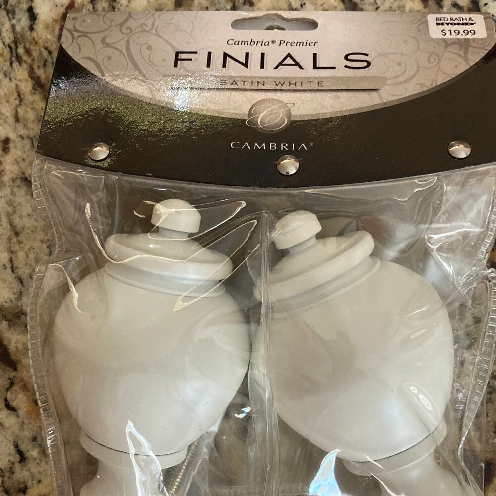 Finials - Cambia - satin white - set of 2